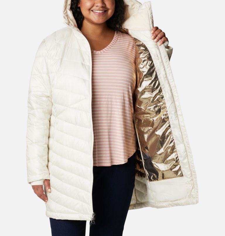 Women's Columbia Joy Peak Omni-Heat Infinity Mid Hooded Insulated Jackets Cream | Plus Size CA-ACLA1